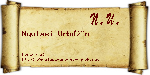 Nyulasi Urbán névjegykártya